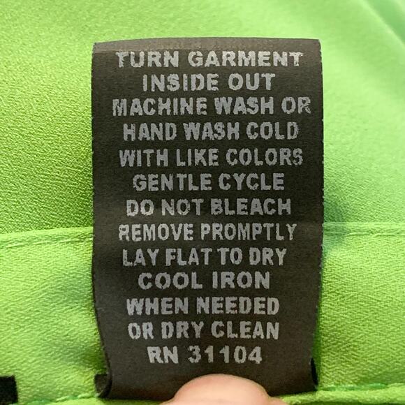 New Directions Womens Top Large Green 3/4 Sleeves V-Neck Asymmetrical Hemline - Picture 4 of 11